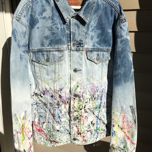 Levi's Other - 🎉HOST PICK 🎉LEVI’S VINTAGE Custom Denim Bleached/Paint Splatter Jean Jacket